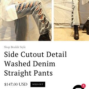 Beulah Distressed Blue Straight Leg Jeans